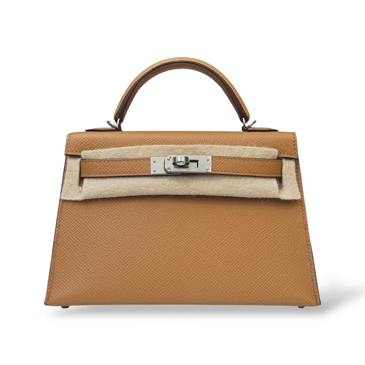 Hermes Kelly Mini Biscuit Epsom PHW