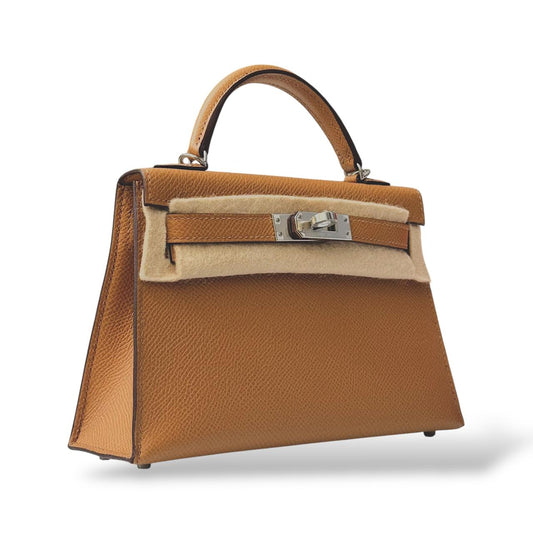 Hermes Kelly Mini Biscuit Epsom PHW