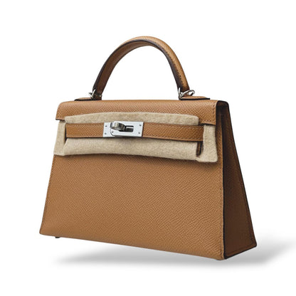 Hermes Kelly Mini Biscuit Epsom PHW